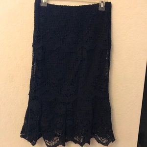 Black skirt with lace overlay